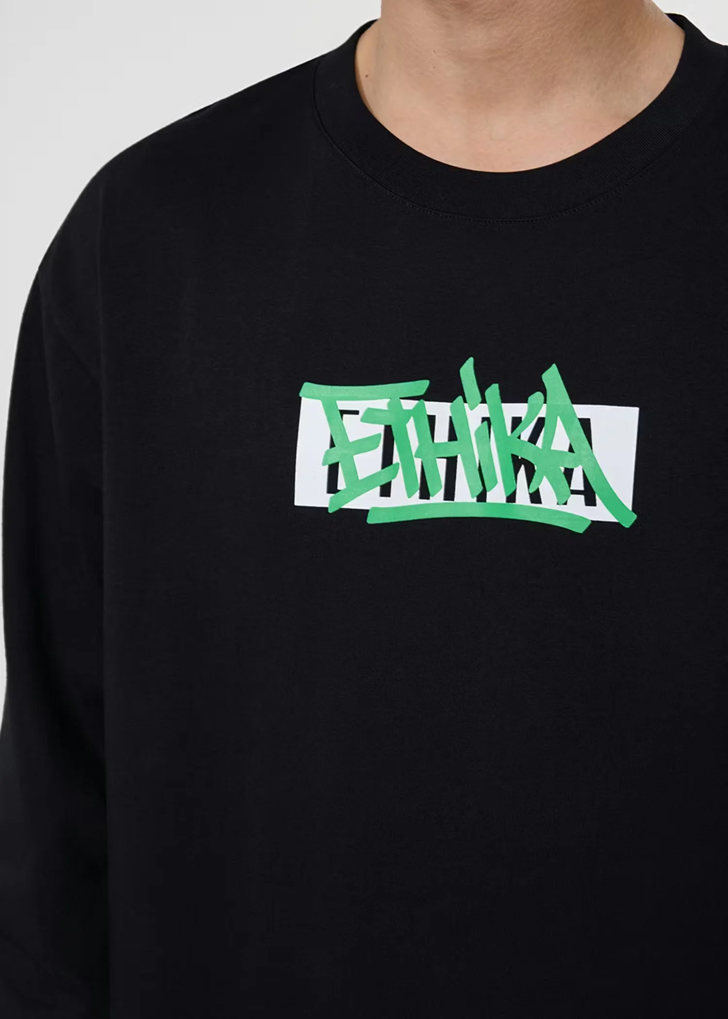 Ethika Mens Blastover Longsleeve Tee - Black - Image 6