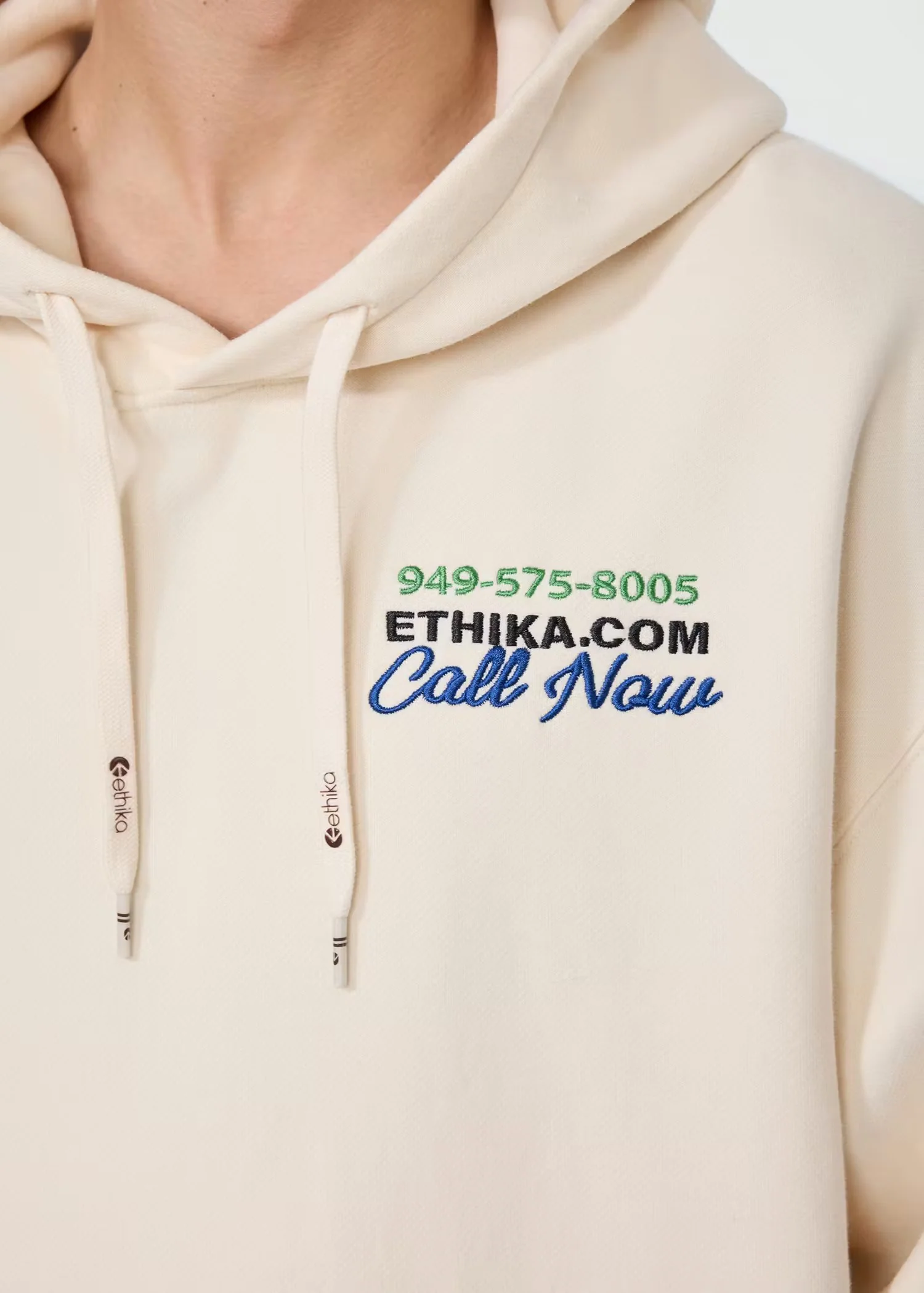 Ethika Mens Fight For You Hoodie - Cream - Image 4
