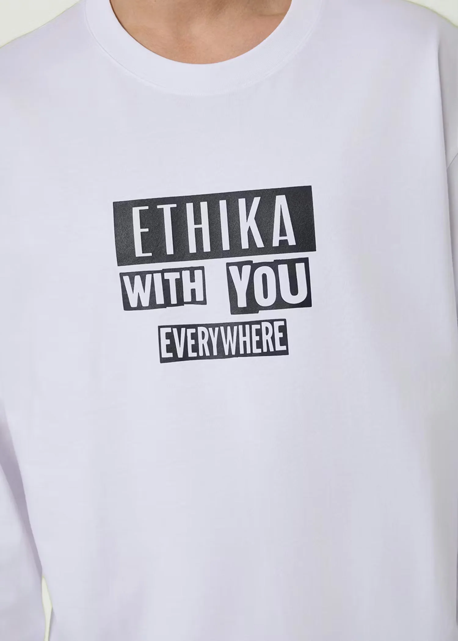 Ethika Mens Stamped Longsleeve Tee - White - Image 5