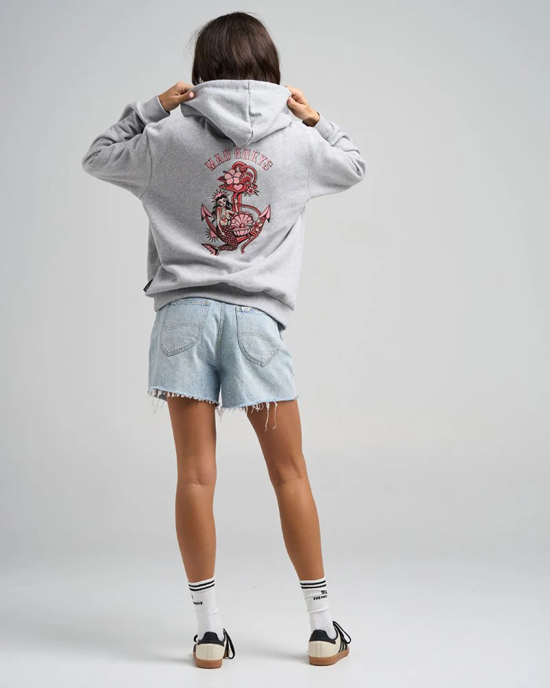 THE MAD HUEYS MERMAID ANCHOR | WOMENS HOODED PULLOVER - Image 3