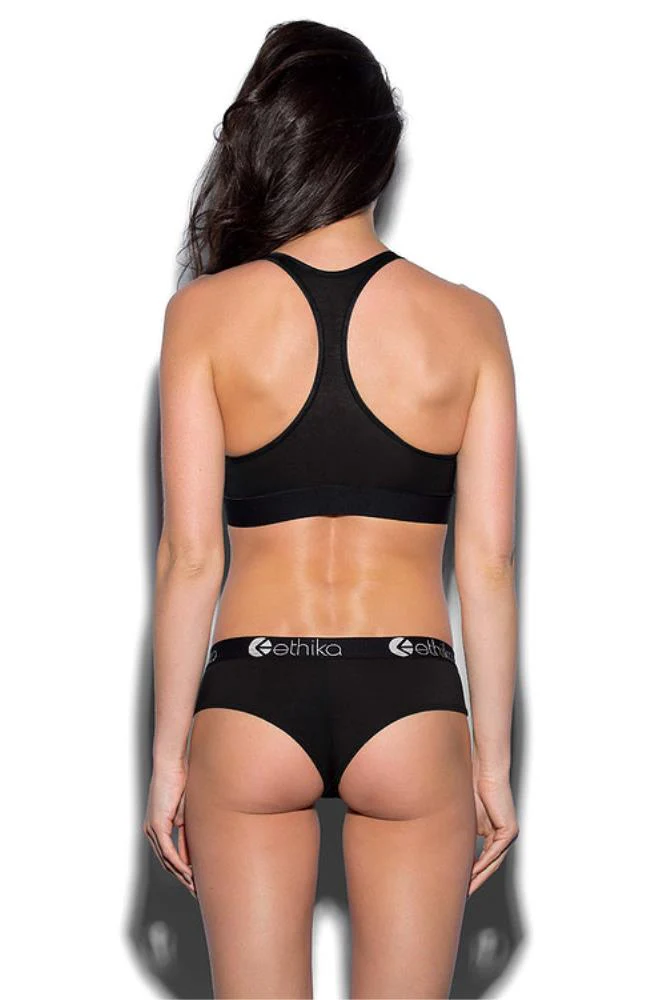 Ethika Womens Midnight Black Sports Bra - Image 3