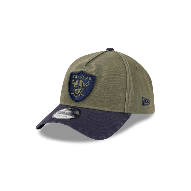 New Era Las Vegas Raiders New Olive Navy Washed 9FORTY A-Frame Snapback - Image 3