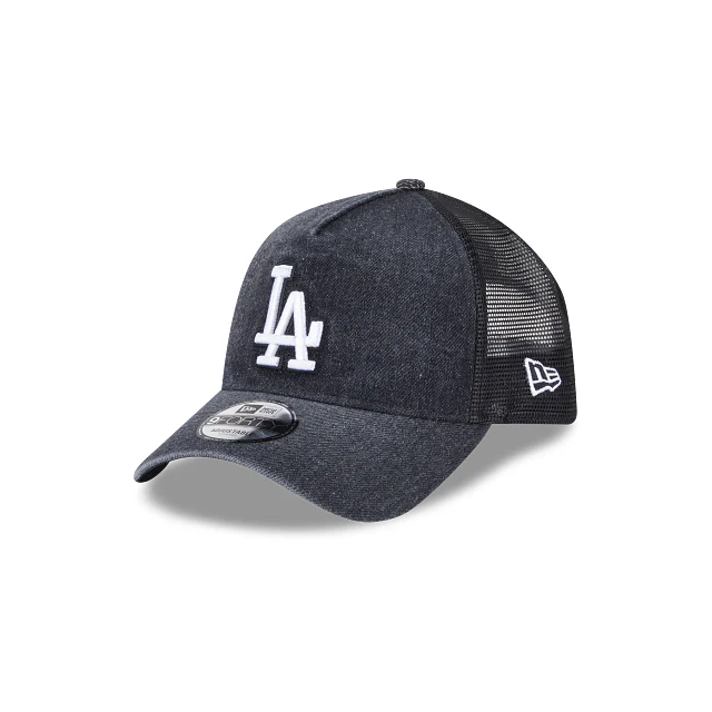 New Era Los Angeles Dodgers Washed Denim Black 9FORTY A-Frame Trucker - Image 2