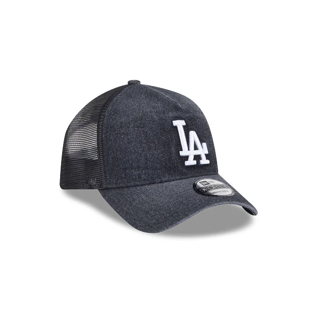 New Era Los Angeles Dodgers Washed Denim Black 9FORTY A-Frame Trucker - Image 3