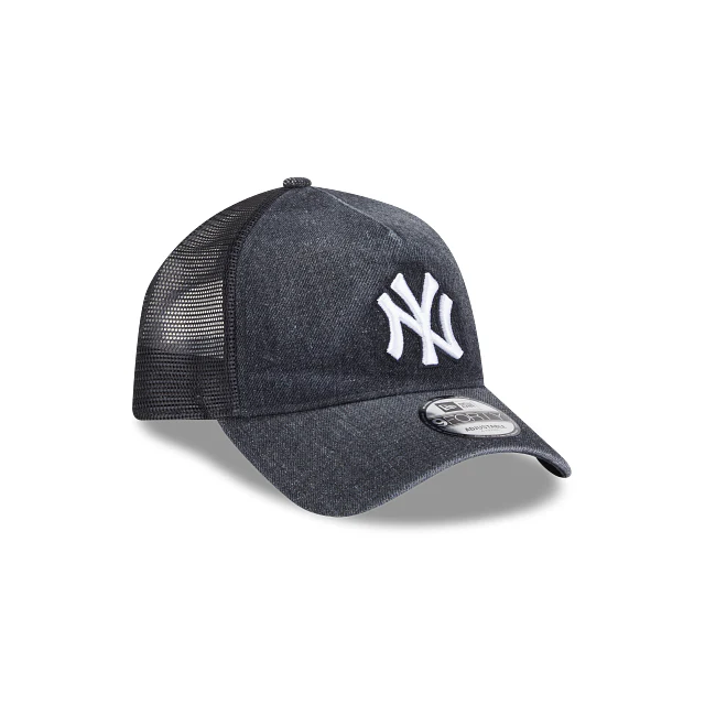New Era New York Yankees Washed Denim Black 9FORTY A-Frame Trucker - Image 2