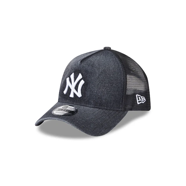 New Era New York Yankees Washed Denim Black 9FORTY A-Frame Trucker - Image 3