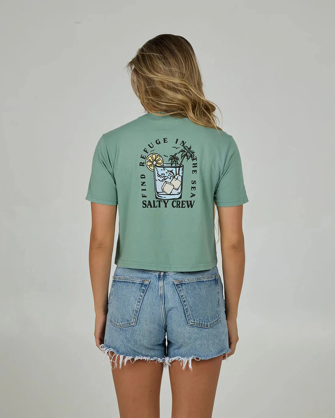 Salty Crew Ocean Spray Womens Crop Tee