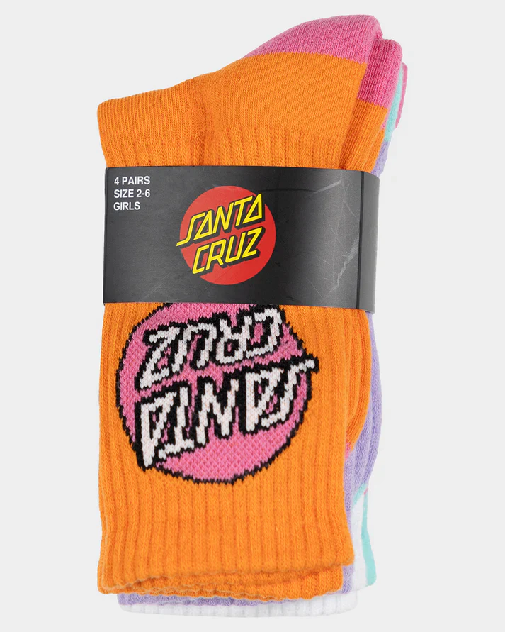 Santa Cruz Other Dot Girls Crew Socks 4 Pack - Image 6