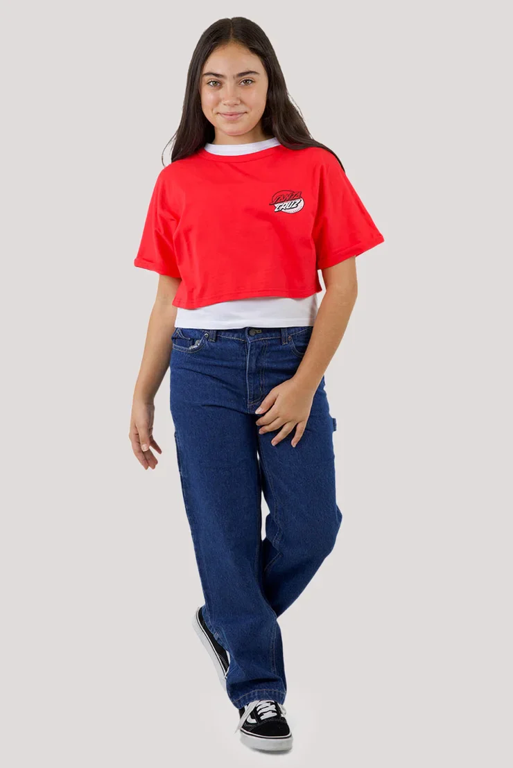 Santa Cruz Oval Dot Splice Chest Girls Tee - Image 2