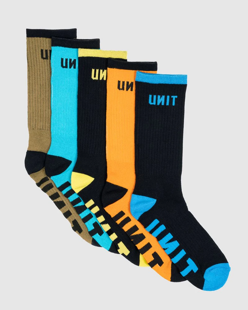 Unit Mens React Bamboo Hi Lux Socks - 5 Pack - Image 3