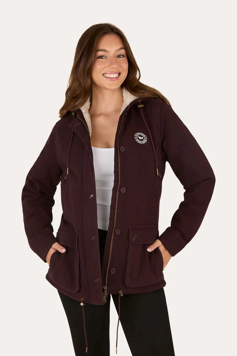 Ringers Western Aspen Womens Canvas Jacket - Burgundy