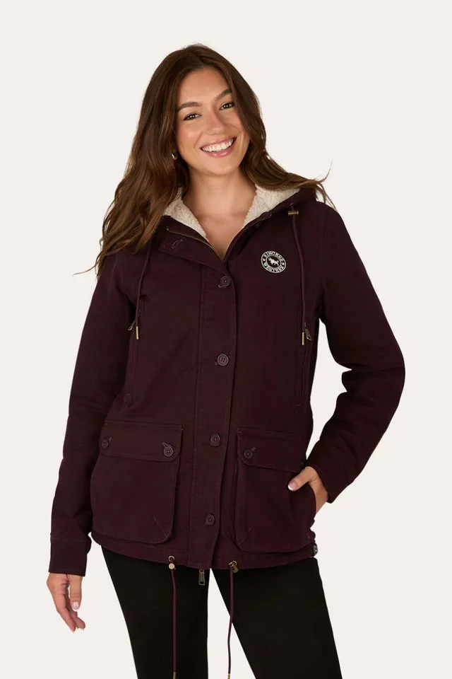Ringers Western Aspen Womens Canvas Jacket - Burgundy - Image 10