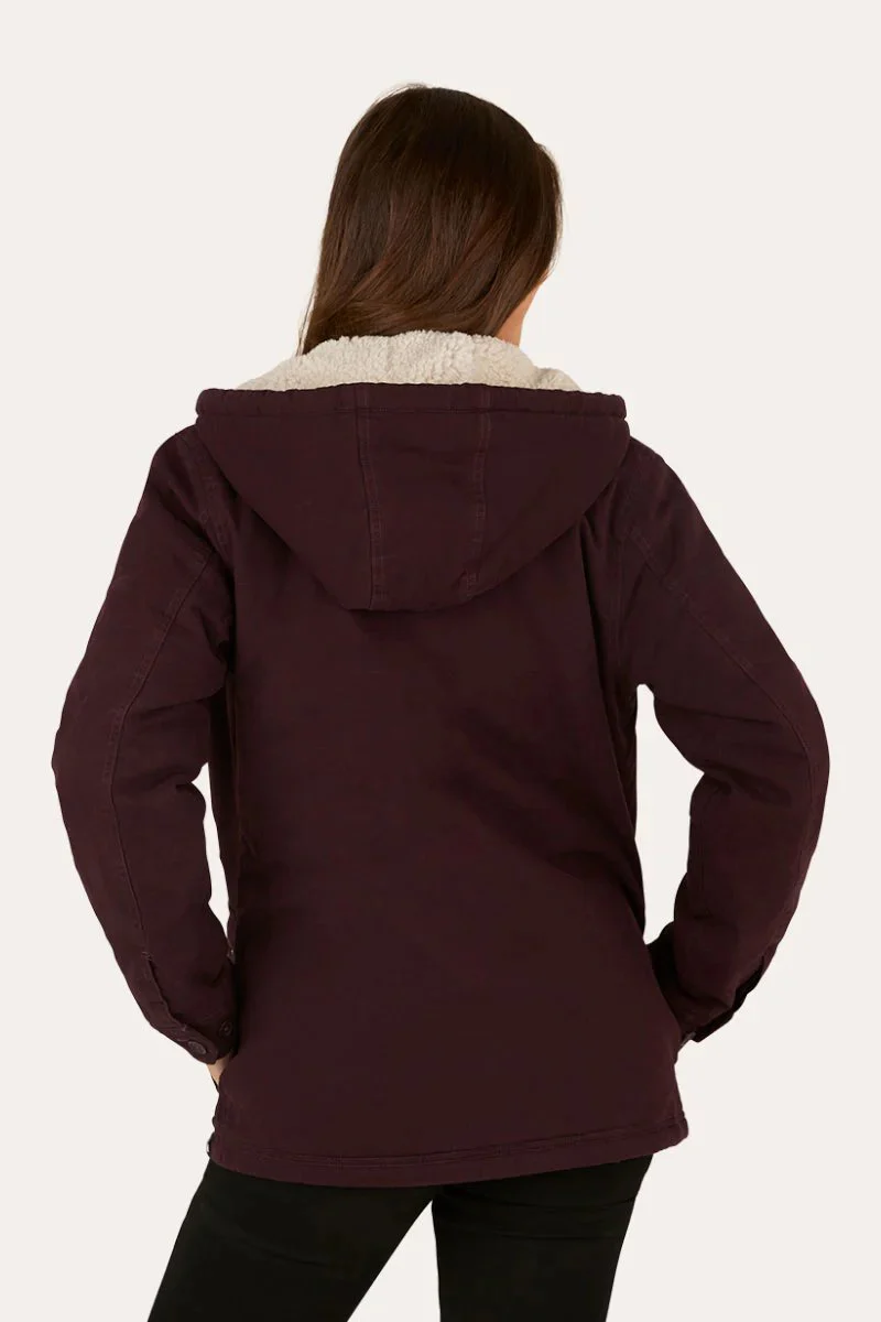 Ringers Western Aspen Womens Canvas Jacket - Burgundy - Image 2