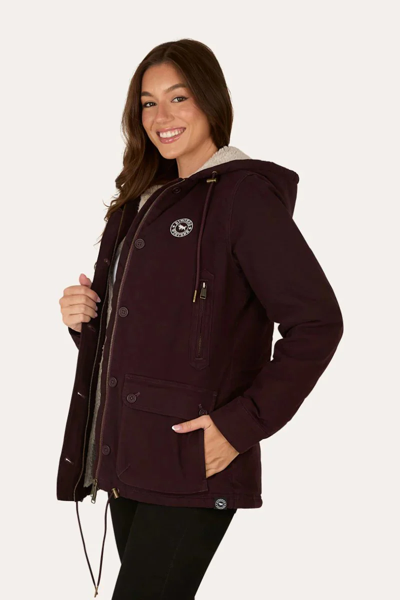 Ringers Western Aspen Womens Canvas Jacket - Burgundy - Image 3