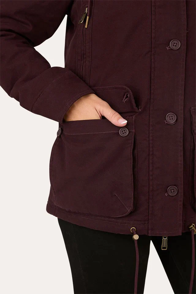 Ringers Western Aspen Womens Canvas Jacket - Burgundy - Image 6