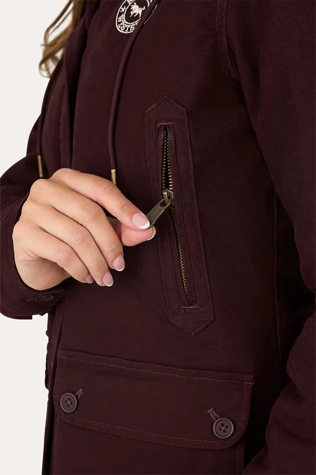 Ringers Western Aspen Womens Canvas Jacket - Burgundy - Image 7