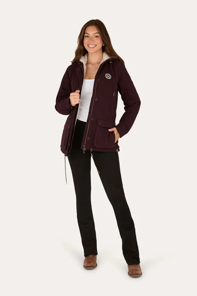 Ringers Western Aspen Womens Canvas Jacket - Burgundy - Image 8