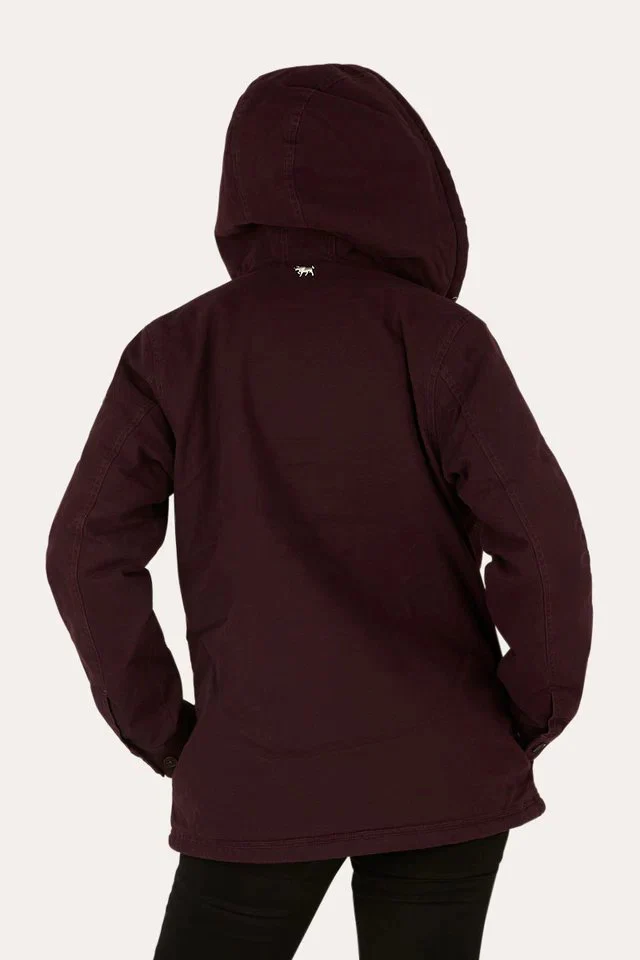 Ringers Western Aspen Womens Canvas Jacket - Burgundy - Image 9