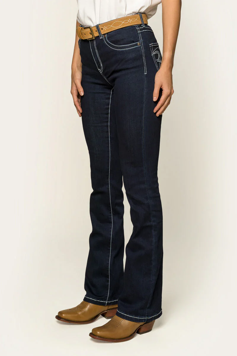 Ringers Western Caroline Womens Mid Rise Bootleg Jean - Indigo