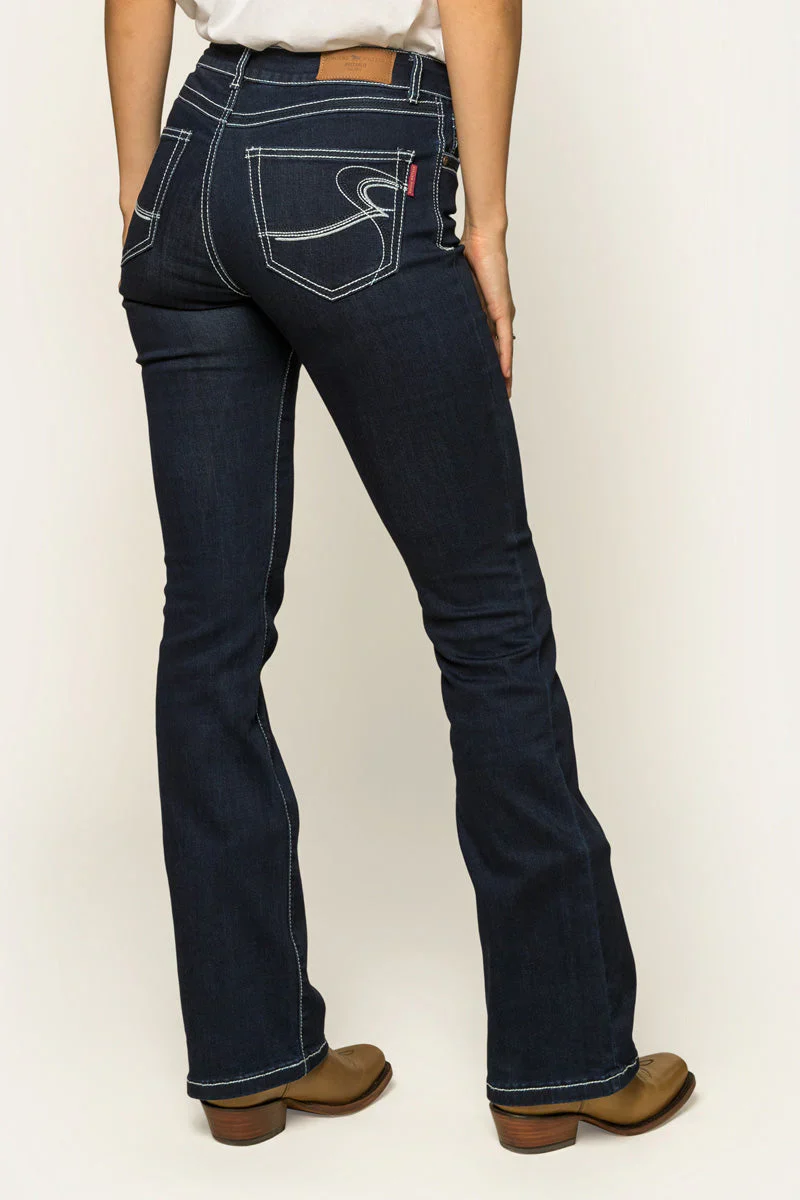 Ringers Western Caroline Womens Mid Rise Bootleg Jean - Indigo - Image 2