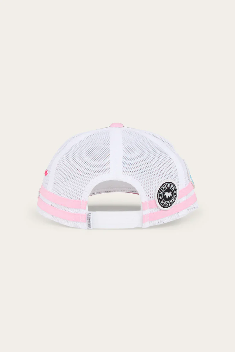 Ringers Western Cowgirl Kids Trucker Cap - Navy/Pastel Pink - Image 6