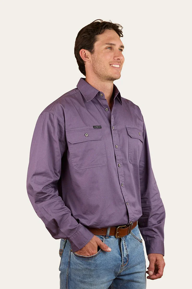 Ringers Western King River Mens Full Button Work Shirt - Dark Purple - Image 3