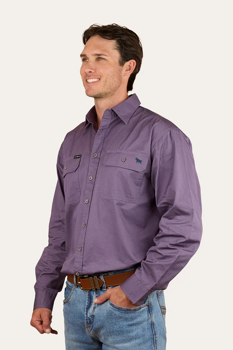 Ringers Western King River Mens Full Button Work Shirt - Dark Purple - Image 4