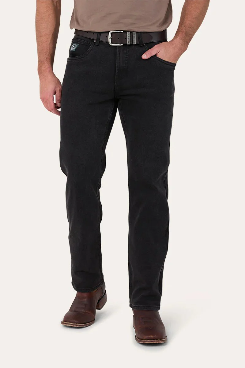 Ringers Western Muster Mens Slim Straight Mid Rise Jeans - Black