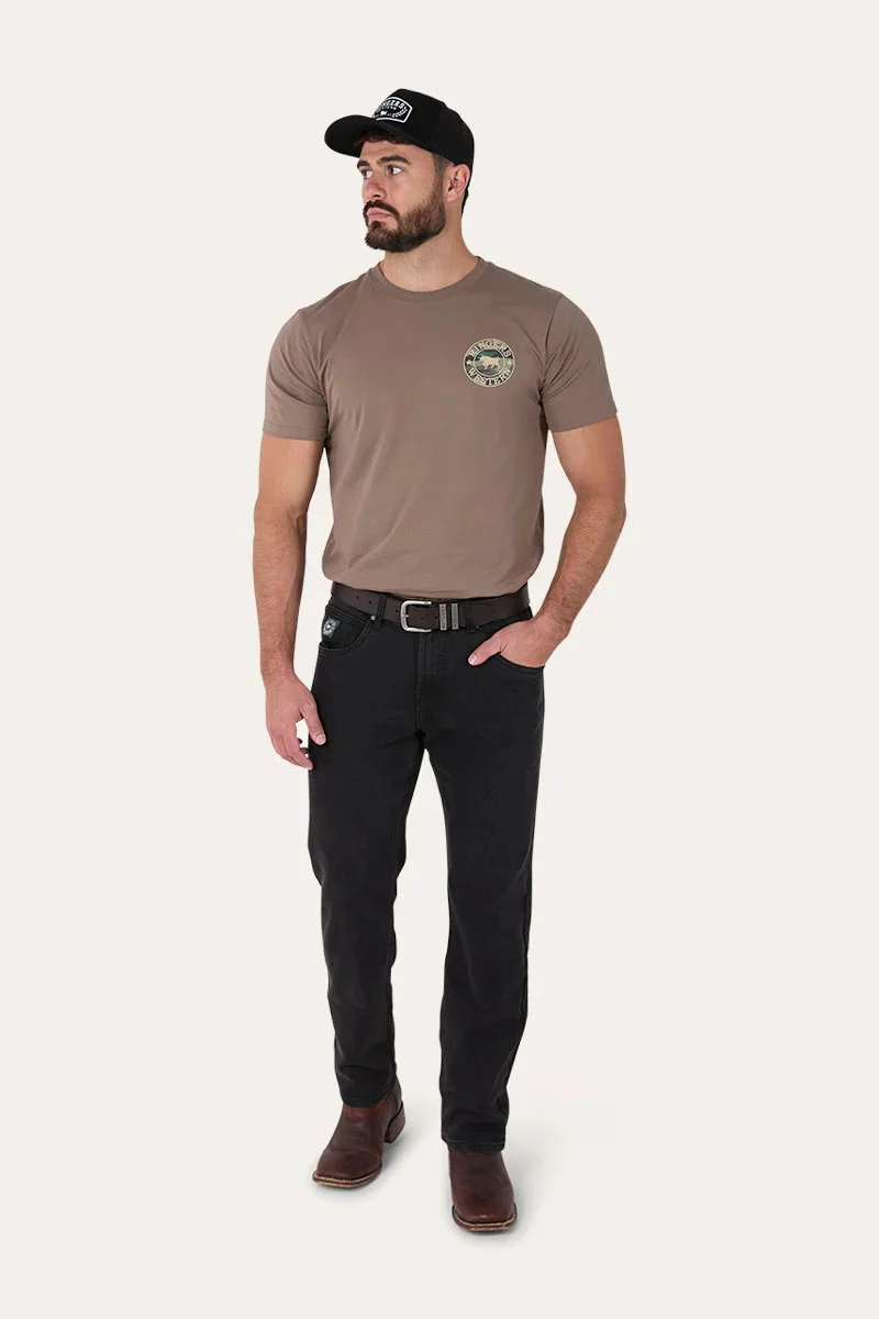 Ringers Western Muster Mens Slim Straight Mid Rise Jeans - Black - Image 2