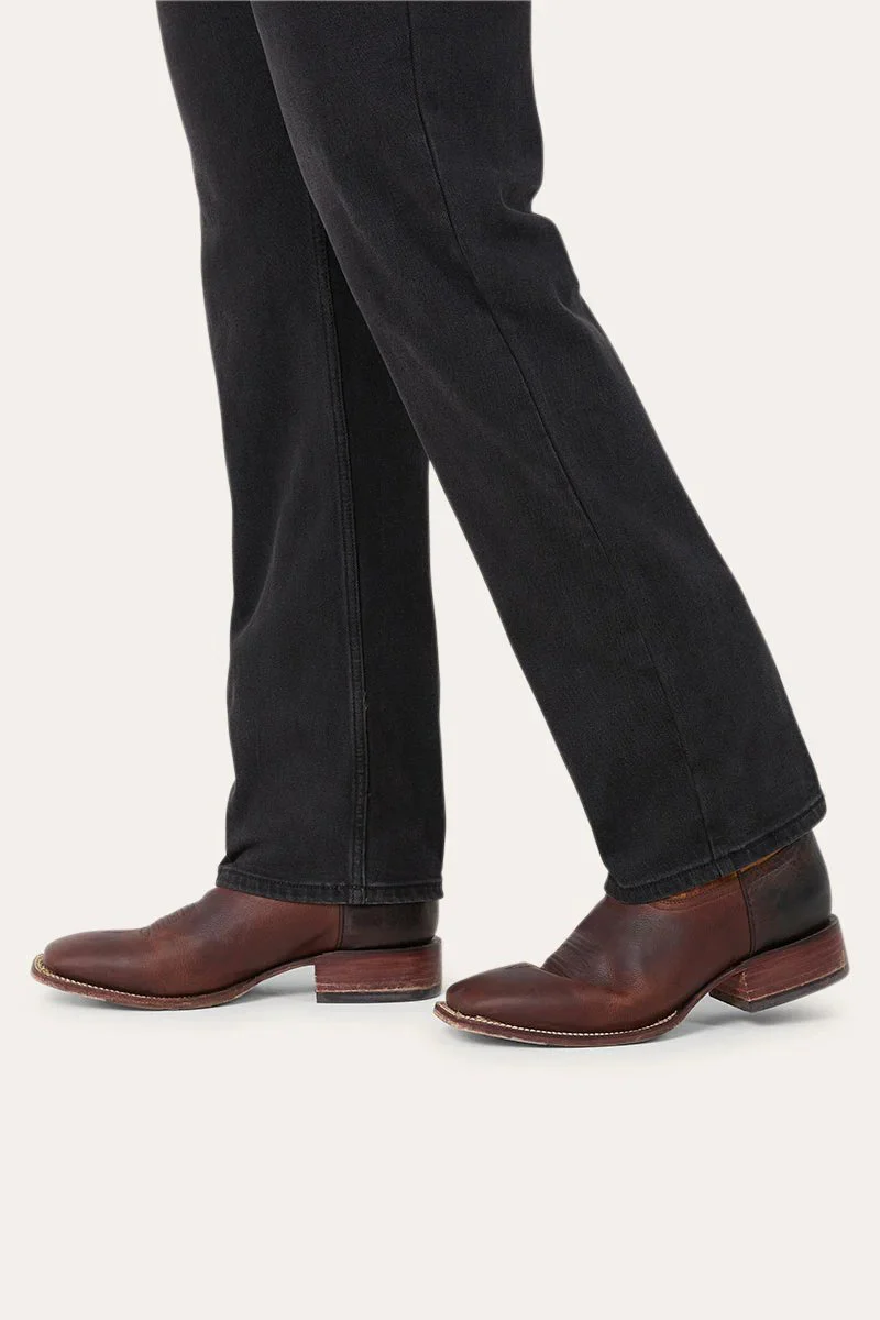 Ringers Western Muster Mens Slim Straight Mid Rise Jeans - Black - Image 6
