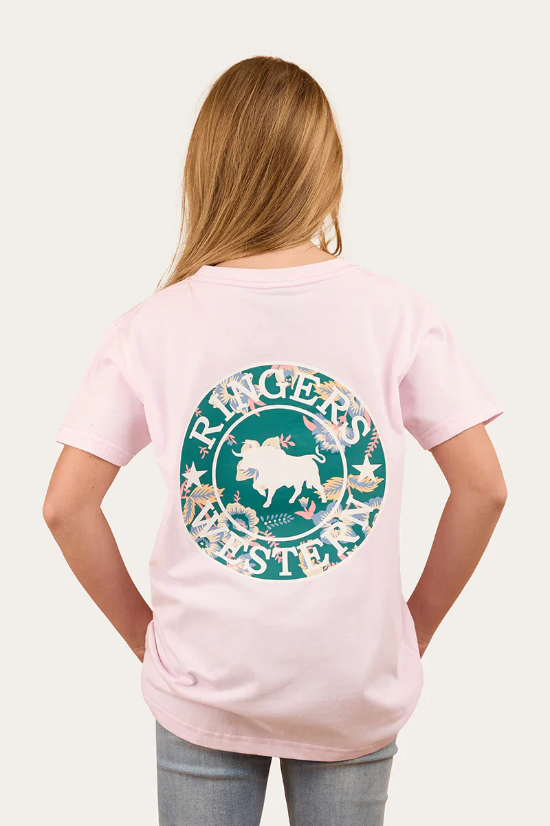 Ringers Western Signature Bull Kids Classic T-Shirt - Barley Pink/Floral