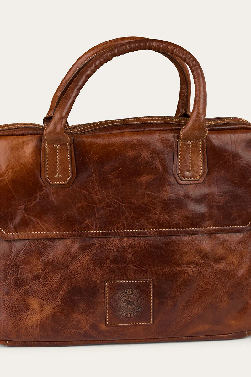 Ringers Western Toro Attache Laptop Bag - Cognac - Image 3