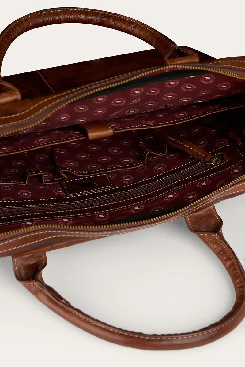 Ringers Western Toro Attache Laptop Bag - Cognac - Image 4
