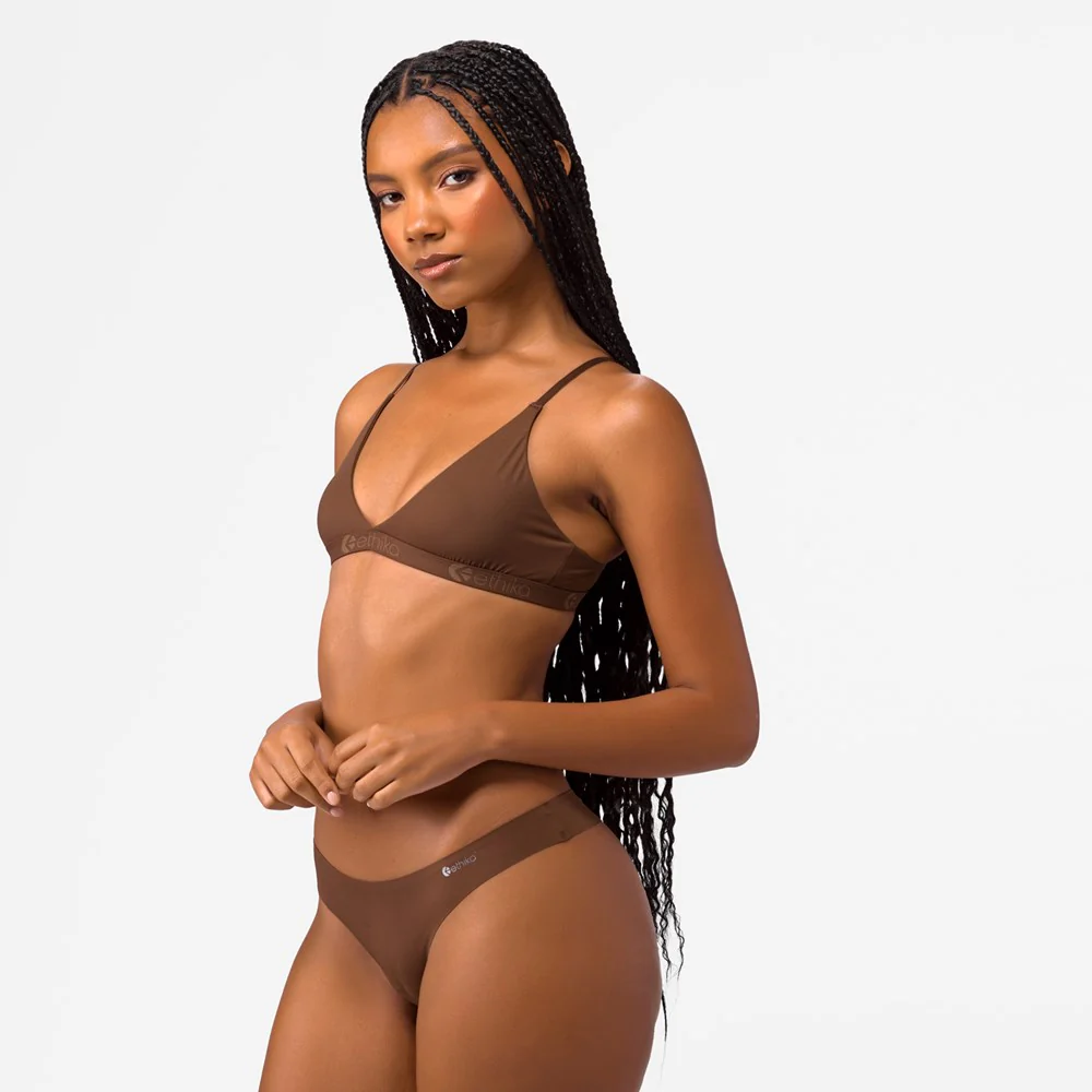 Ethika Seamless Triangle Bra - Truffle - Image 3