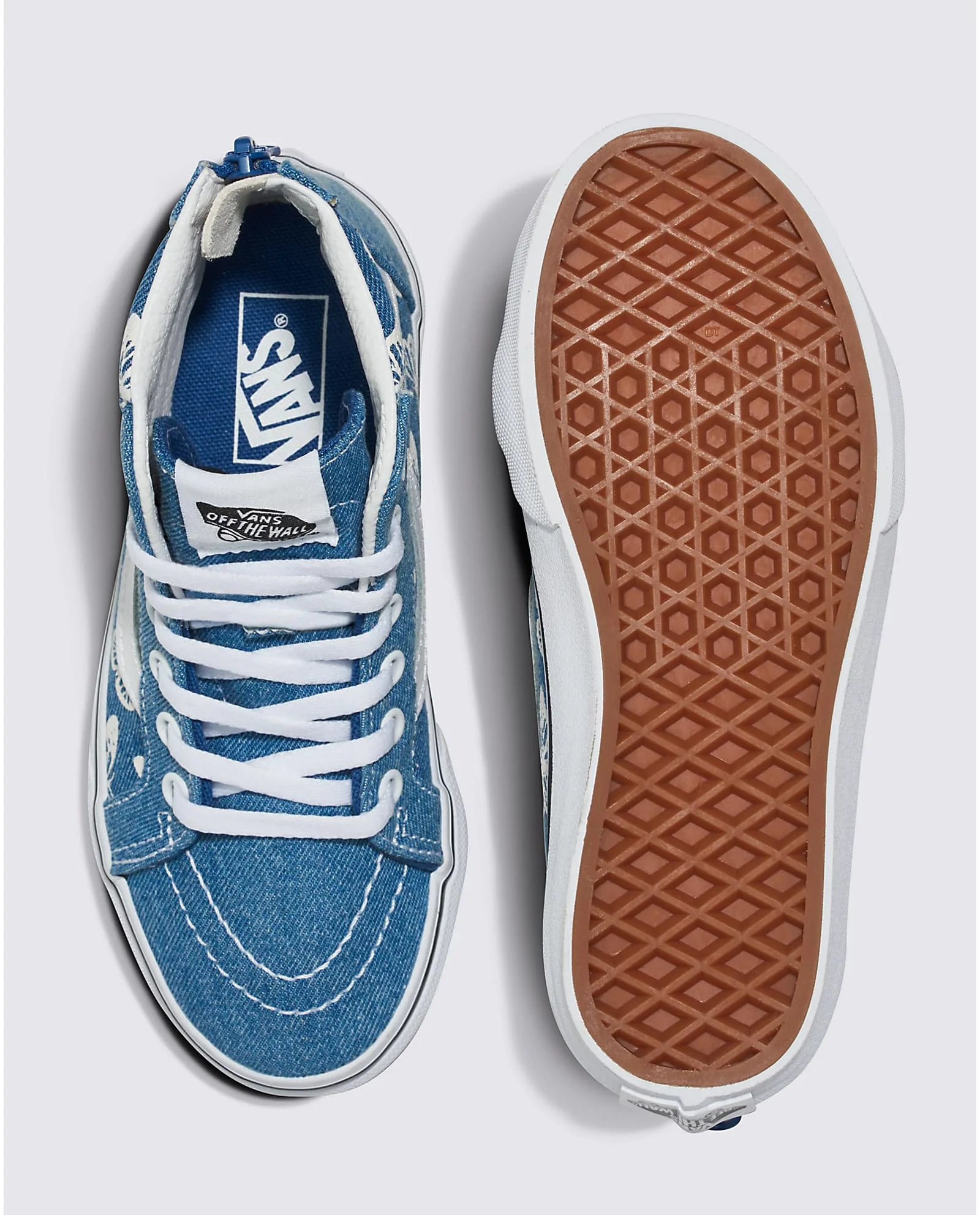 Vans Sk8-Hi Zip Kids Denim - Navy / True White - Image 4