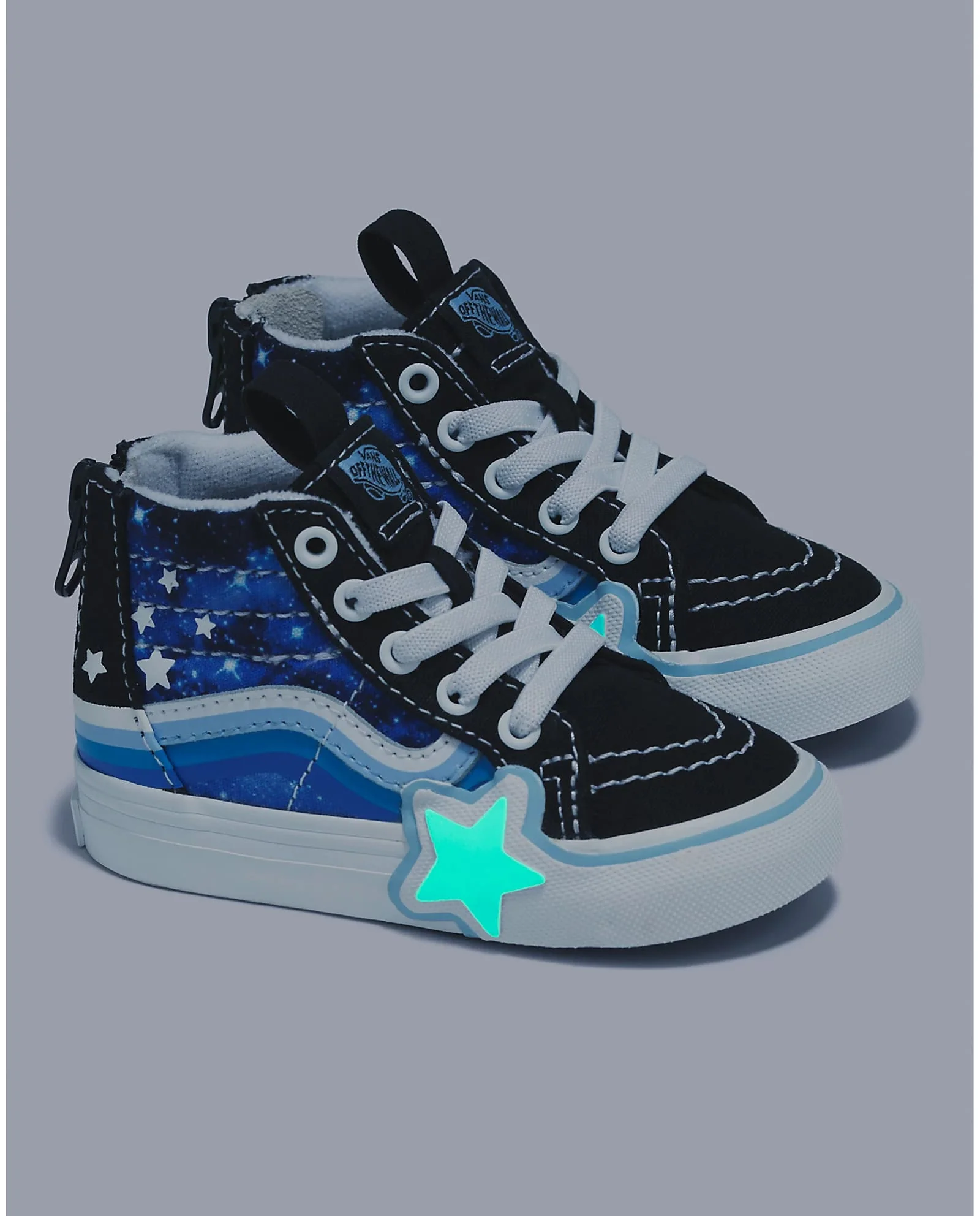 Vans Sk8-Hi Zip Toddlers Rainbow Glow Galaxy Black / Blue - Image 2