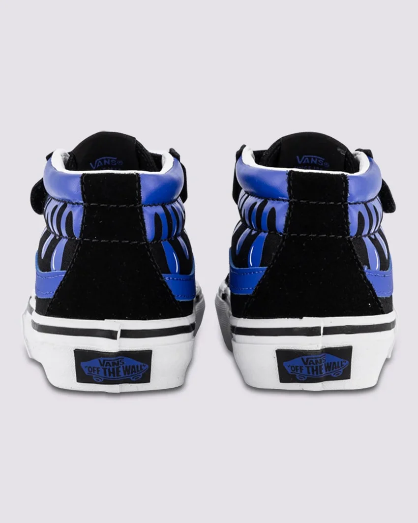 Vans Sk8-Mid Reissue Kids V Glow Slime - Black / Blue - Image 4