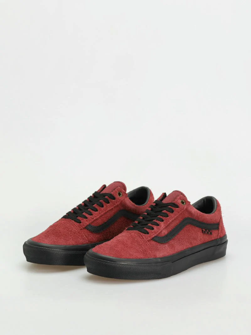 Vans Skate Old Skool - Hairy Suede Black / Burgundy - Image 2