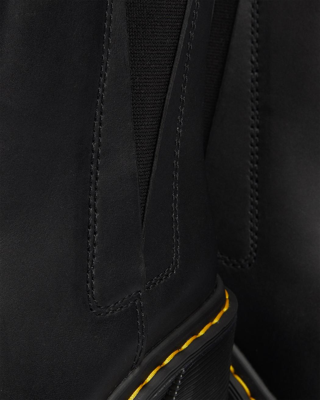 Dr Martens. Spence Leather Flared Heel Chelsea Boots - Black Sendel - Image 8
