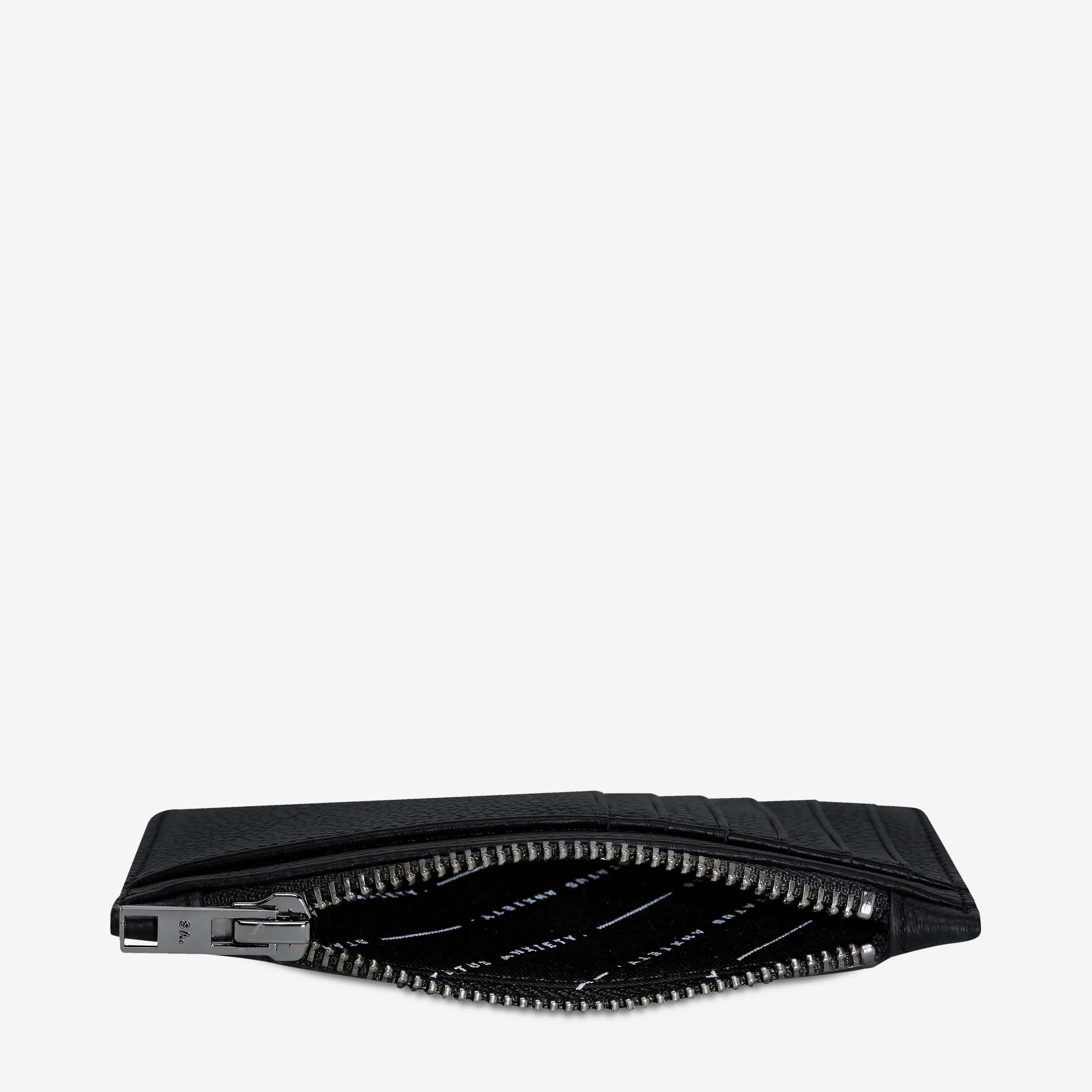 Status Anxiety Avoiding Things Leather Wallet - Black - Image 3