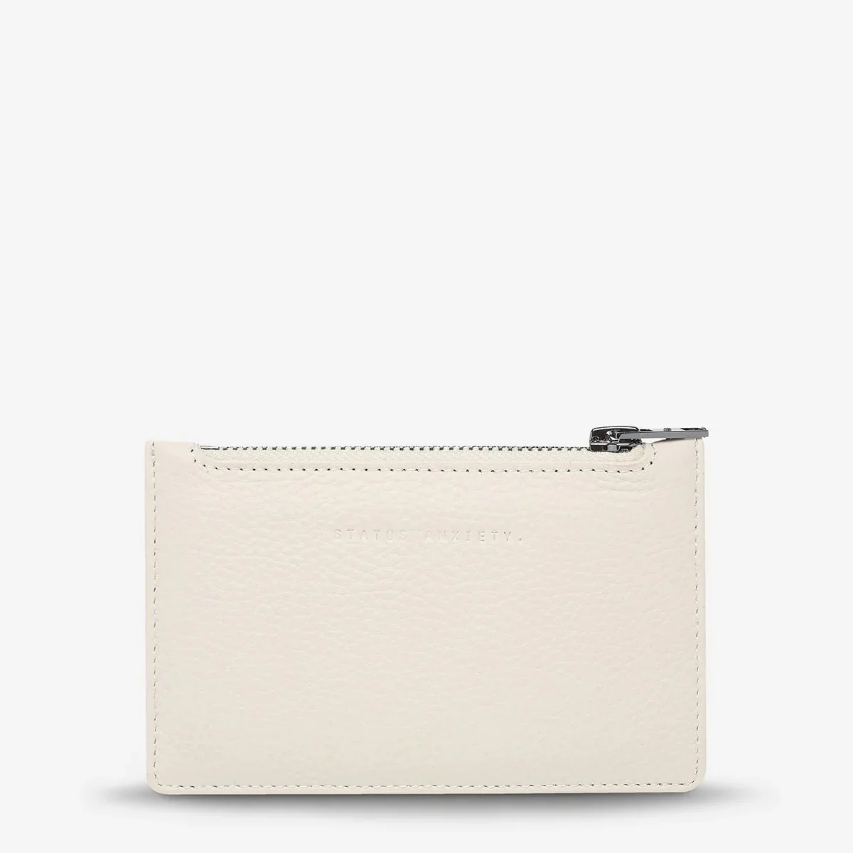 Status Anxiety Avoiding Things Leather Wallet - Chalk