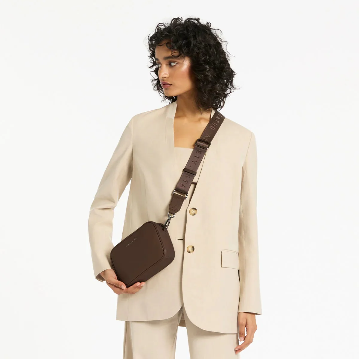 Status Anxiety Plunder With Webbed Strap Bag - Cocoa - Image 5