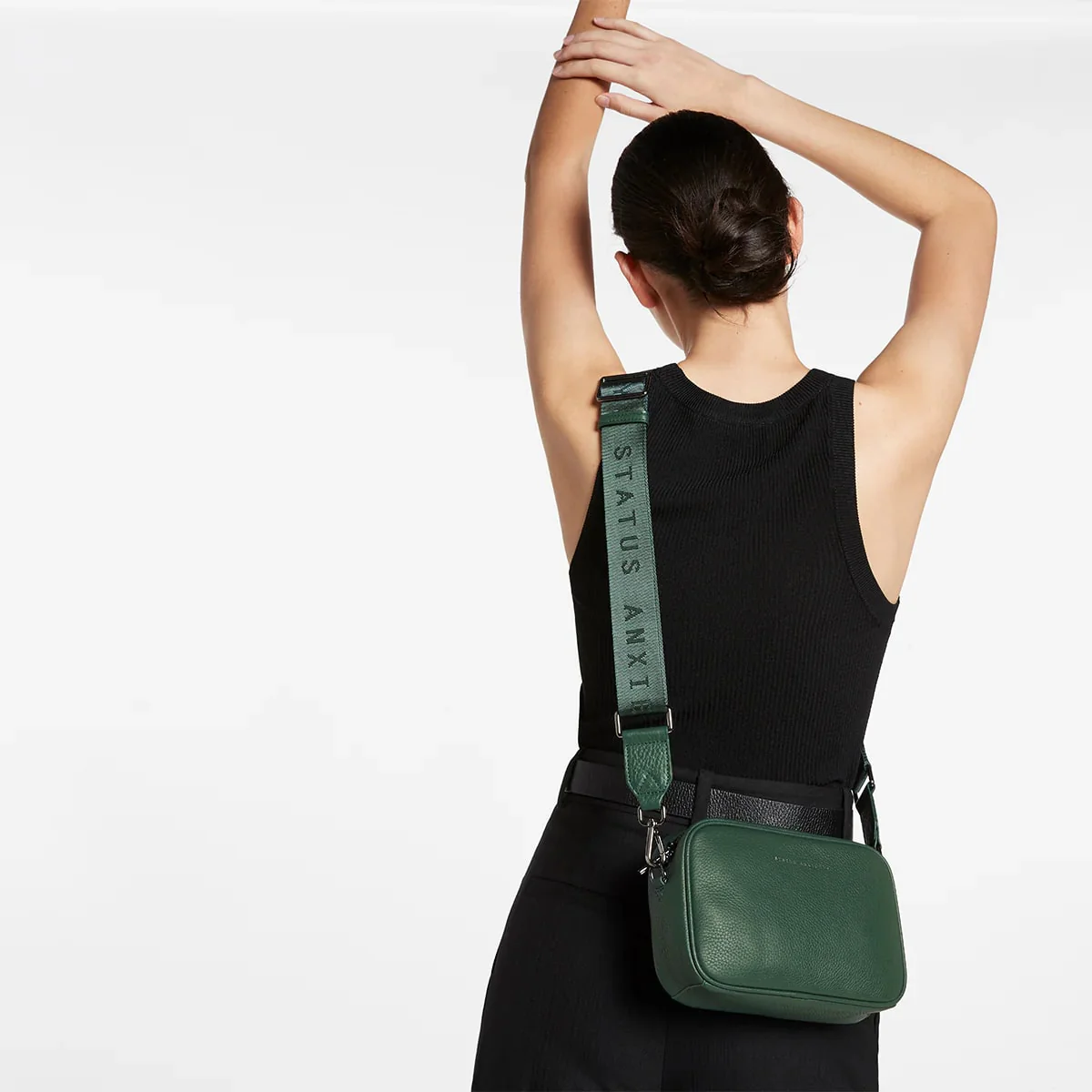 Status Anxiety Plunder With Webbed Strap Bag - Green - Image 6