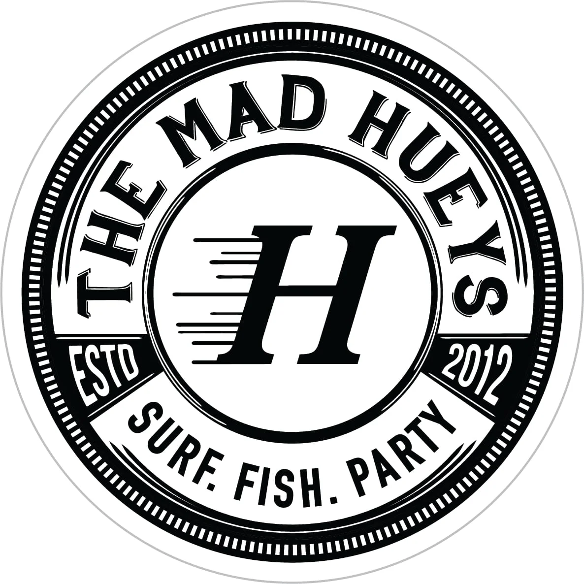 The Mad Hueys Surf Fish Party Sticker
