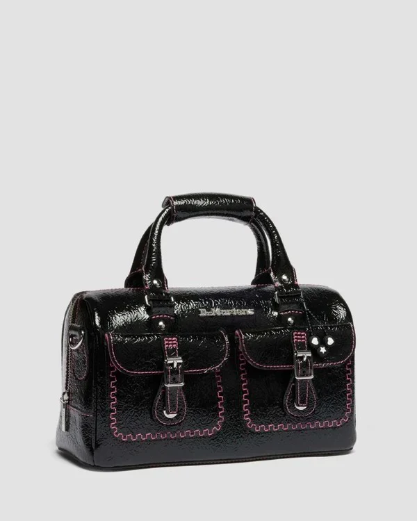 Dr. Martens Top Handle Bag - Black Distressed Patent - Image 3