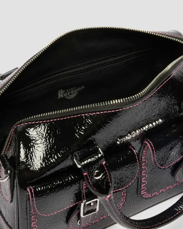 Dr. Martens Top Handle Bag - Black Distressed Patent - Image 6
