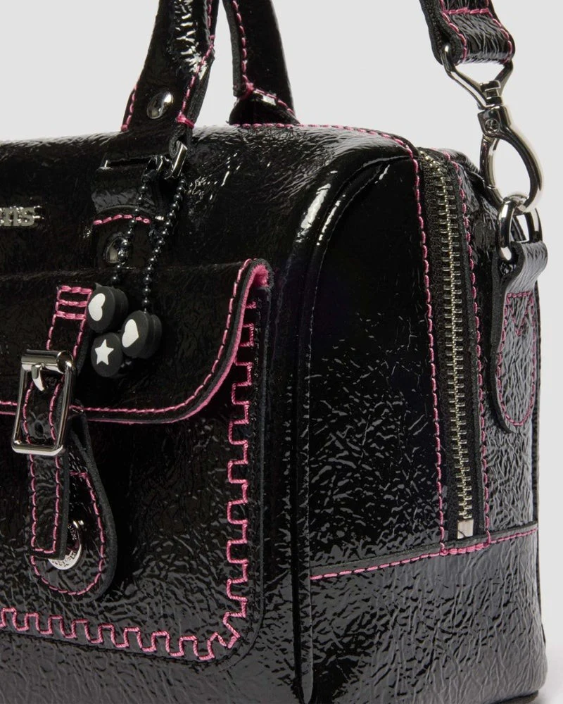 Dr. Martens Top Handle Bag - Black Distressed Patent - Image 7