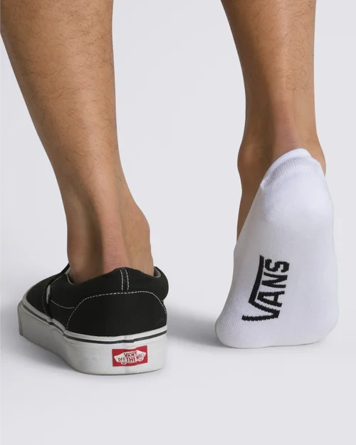Vans Classic Super No Show Socks Size 9.5-13 3 Pack White - Image 2