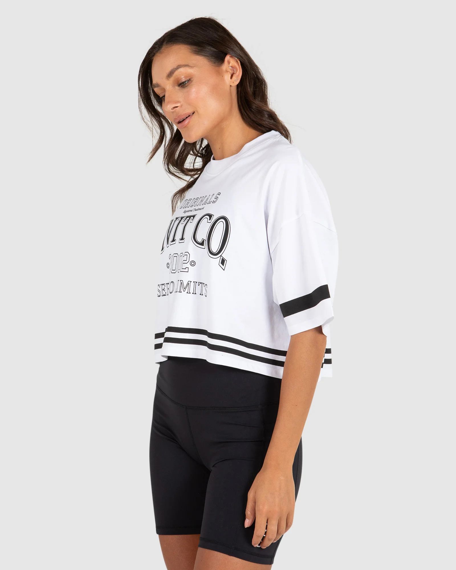 Unit Varsity Cropped Ladies Tee - Image 2