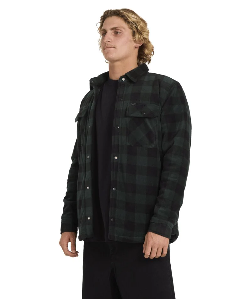 Volcom Bowered Fleece Over-Shirt - Scarab - Image 3